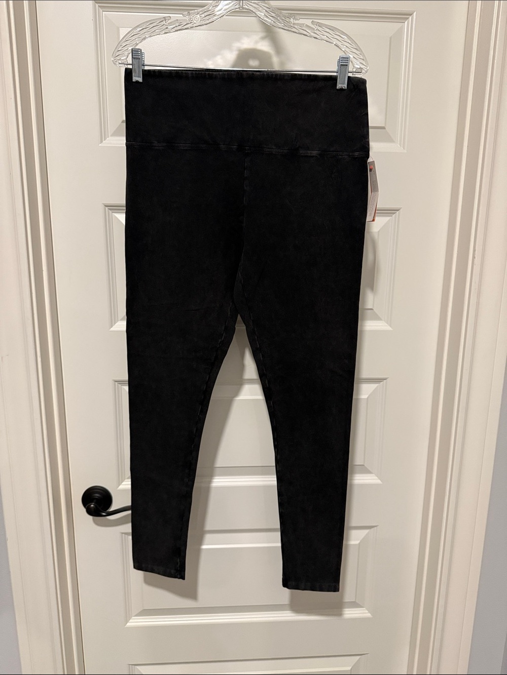 Distressed Black High-Waist Leggings